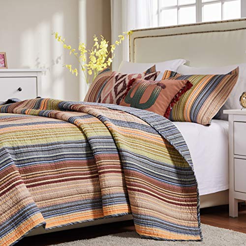 Greenland Home 100% Cotton Fashion Quilt Collection, Prewashed, Reversible Quilt Set, 3-Piece King/Cal King, Katy