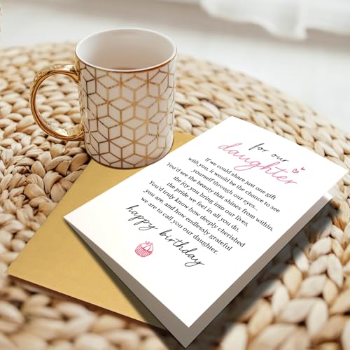 Heartfelt Birthday Card for Daughter from Mom and Dad - Sentimental Poem