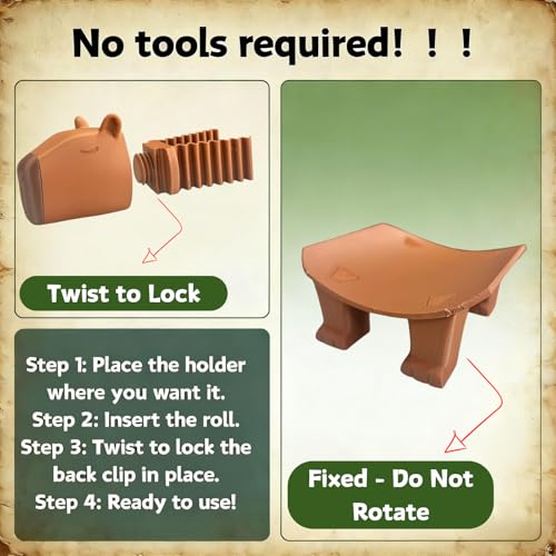 Capybara Toilet Roll Holder - Brown, 3D Printed Bathroom Decor