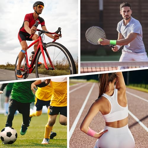 9 Rolls (108 Yards) Pre Wrap Athletic Tape - 9 Colors, 3rd Gen Prewrap for Hair Soccer, Athletic Sports Wrap Foam Underwrap for Headbands, Ankles, Wrists, Hands & Knees