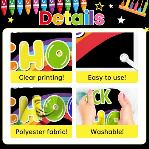 Welcome Back to School Backdrop Banner - 50x70.8 Inch Photo Booth Decoration