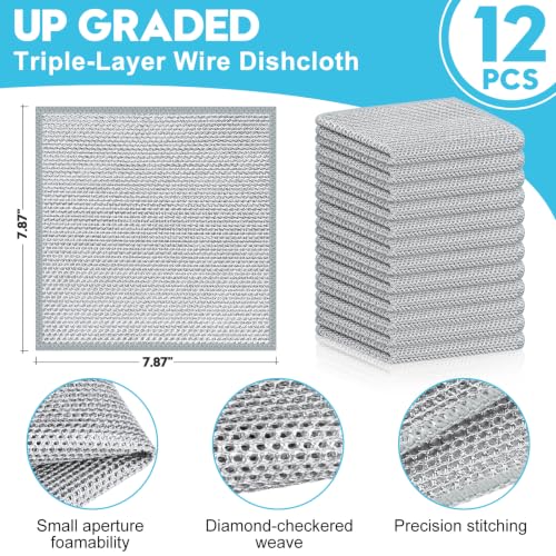 VMKBL 12-Pack Non-Scratch Wire Dishcloths - 7.87 Inch