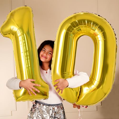 Keyali 40 Inch Gold Number 4 Foil Helium Balloon for Birthday Party