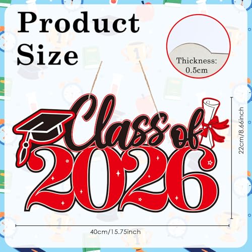 Class of 2026 Graduation Signs - 7 Pcs Wooden Decor Set