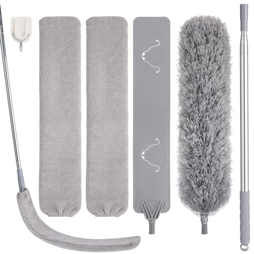 4-Piece Microfiber Retractable Duster Set - 100 Inch Extendable Gap Duster