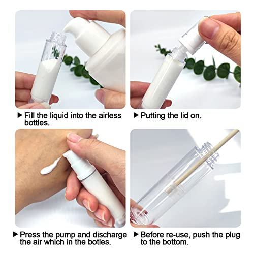 BlingKingdom 3 PCS Airless Pump Travel Foundation Bottles 10ml Refillable