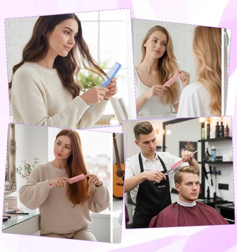 Thrymme 6 Pcs Rat Tail Comb Set for Hair Parting and Styling