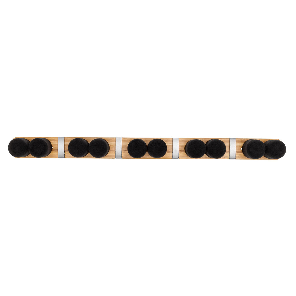 Full Circle Get A Grip, Wall-Mounted Mop and Broom Organizer, Lightweight Bamboo with Foam Pegs, Easy to Install Home Organization, Also Perfect for Garden Tools and Garage, Large