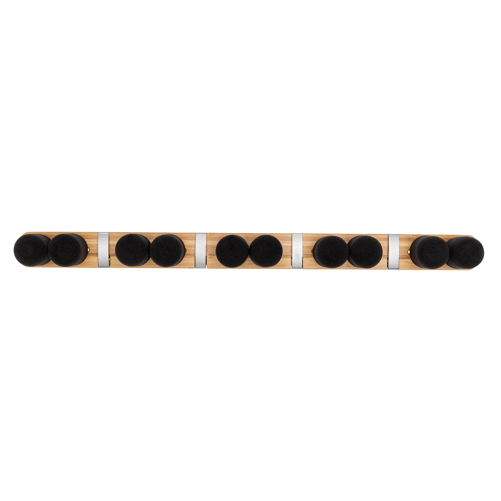 Full Circle Get A Grip, Wall-Mounted Mop and Broom Organizer, Lightweight Bamboo with Foam Pegs, Easy to Install Home Organization, Also Perfect for Garden Tools and Garage, Large