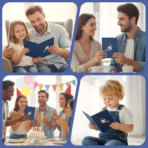 Andibro 3D Airplane Pop-Up Greeting Card for Graduation & Birthdays