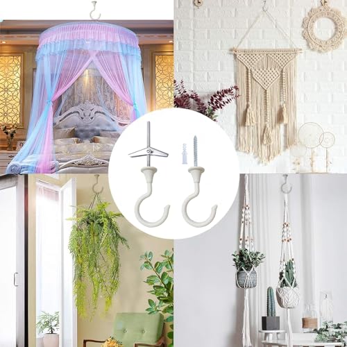 Heavy Duty Large Swag Ceiling Hooks - 2 Sets for Hanging Plants