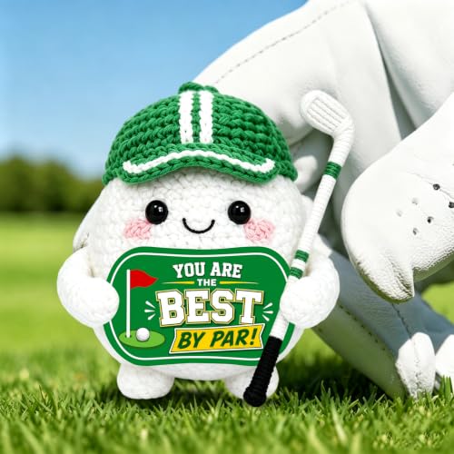 Funny Crochet Golf Ball Gift - Unique Positive Golfing Accessory