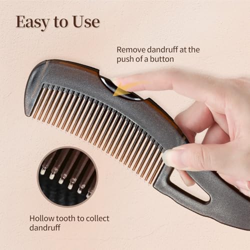 Optisake Creative Dandruff Comb with Press Button and Ergonomic Handle