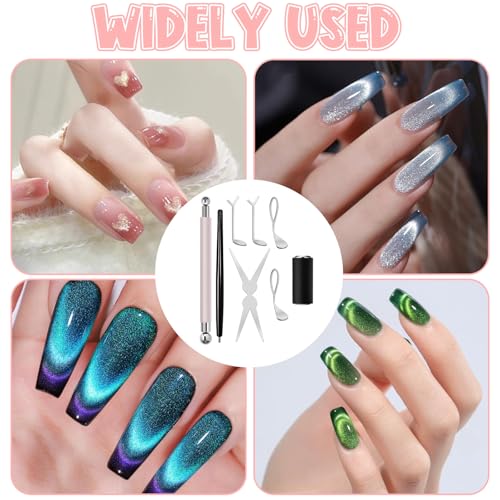 8-Piece Cat Eye Magnet Set for Nail Art & Gel Polish Designs