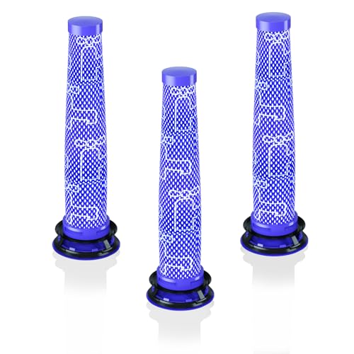 Replacement Vacuum Pre-Filters for Dyson V7 & V8 - Pack of 3, Reusable & Washable