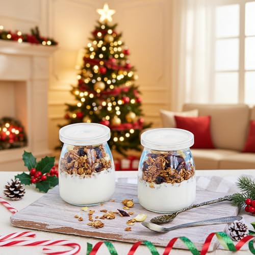 24 Pack Yogurt Jar Lids for Oui Yogurt | Reusable, Airtight, Clear