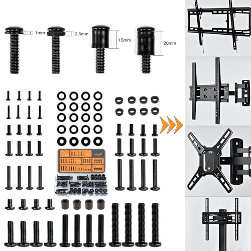 Universal TV Mounting Hardware Kit - M4 M5 M6 M8 Screws for VESA Mounts