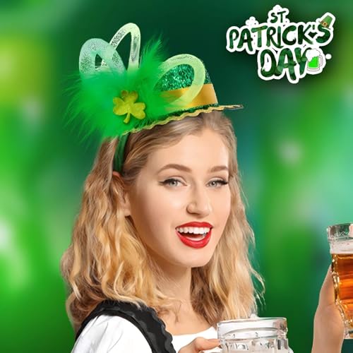 Green St. Patrick's Day Top Hat Headband for Adults