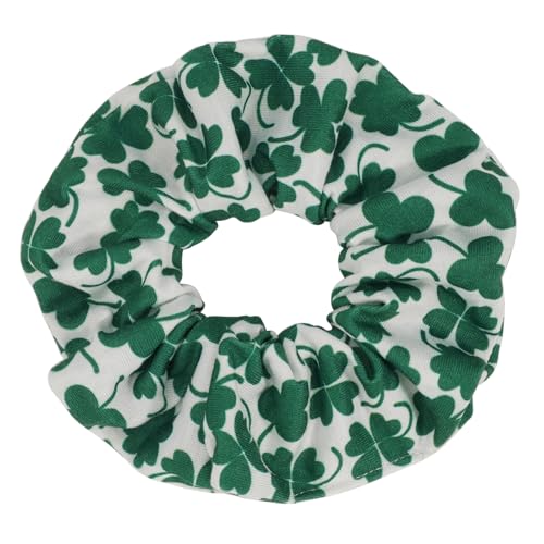 St. Patrick's Day Green Hair Scrunchies 4 Pack Shamrock Hair Ties