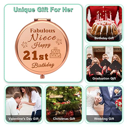 Fabulous Niece 21st Birthday Compact Makeup Mirror Gift