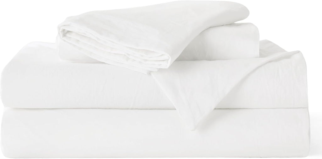 Bedsure 100% Washed Cotton Duvet Cover - King Size Natural White Minimalist Bedding Set | Soft & Comfortable All-Season Comforter Cover (104"x90")