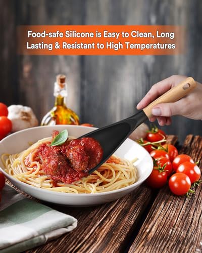 Badiano 11.4-Inch Silicone Cooking Spoon - Nonstick Safe Kitchen Utensil