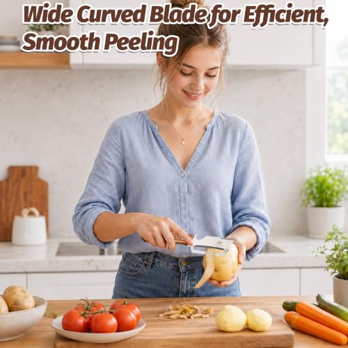 4-in-1 Vegetable Peeler with Bottle Opener & Wooden Handle - 2 Pack
