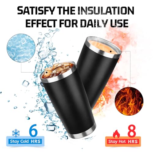 FLIFQI 20oz Stainless Steel Vacuum Insulated Travel Mug - Black