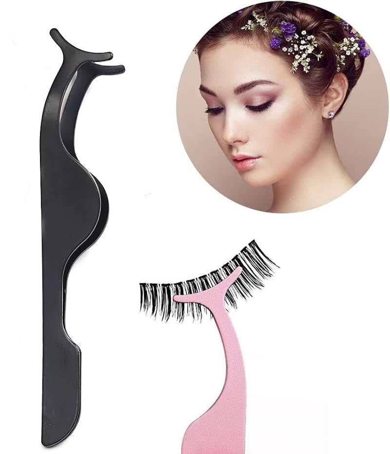 Stainless Steel False Eyelash Applicator Tool & Tweezers (3-Pack)