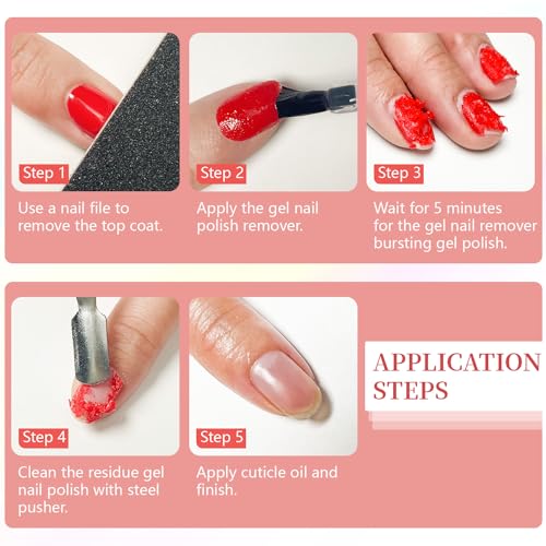 JODSONE Quick Gel Nail Polish Remover 15ml - Fast Acting 3-5 Minute Soak Off