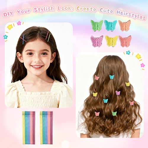 Bessrung 740 Pcs Girls Hair Accessories Set with Storage Jar