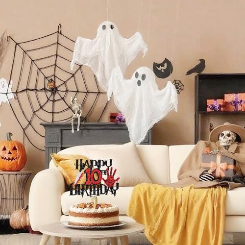 Gonasng Killer Happy 10th Birthday Cake Topper, Horror Theme Decor