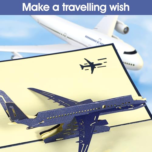 Andibro 3D Airplane Pop-Up Greeting Card for Graduation & Birthdays