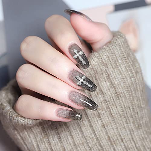 3D Cross Nail Charms Rhinestone Pearl Alloy Gems 30pcs DIY Nail Art Decor