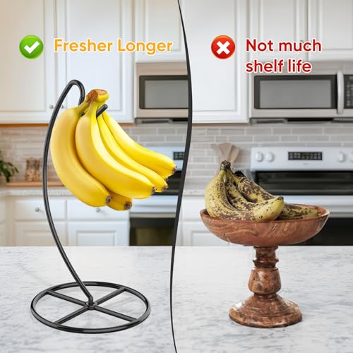 Beesini 2-Pack Banana Holder Stand, Heavy Duty Metal Fruit Rack for Kitchen
