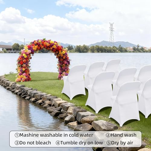 White Spandex Folding Chair Covers for Weddings & Events