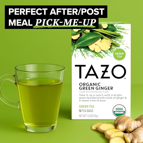TAZO Organic Green Ginger Tea Bags - 16 Count Caffeinated Herbal Blend