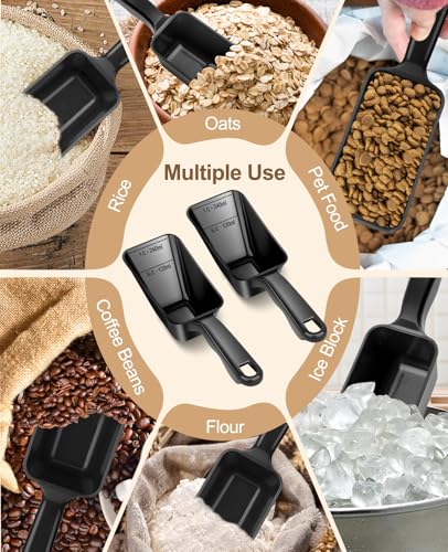 2-Pack Pet Food Scoop - 1 Cup Measuring Tool for Dogs, Cats & More