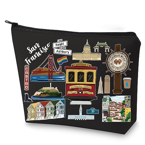 San Francisco Travel Cosmetic Bag Waterproof Canvas Makeup Pouch