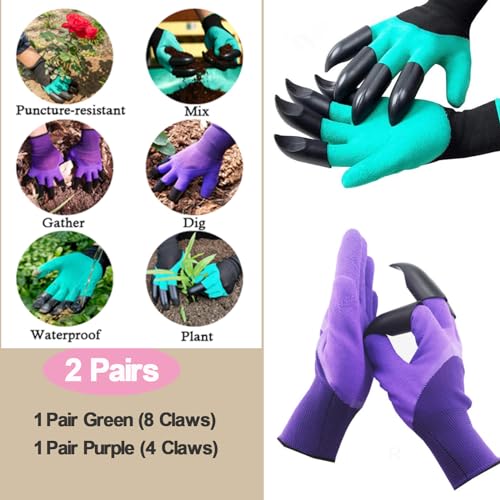 2Pairs Claws Gardening Gloves Garden with for Planting Digging Paking