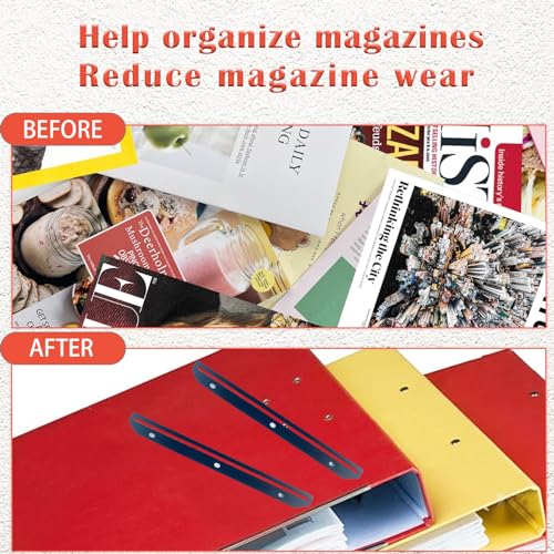 HYRAUL 24Pcs Magazine Holders for Binders, 3-Ring Organizer Inserts, Black
