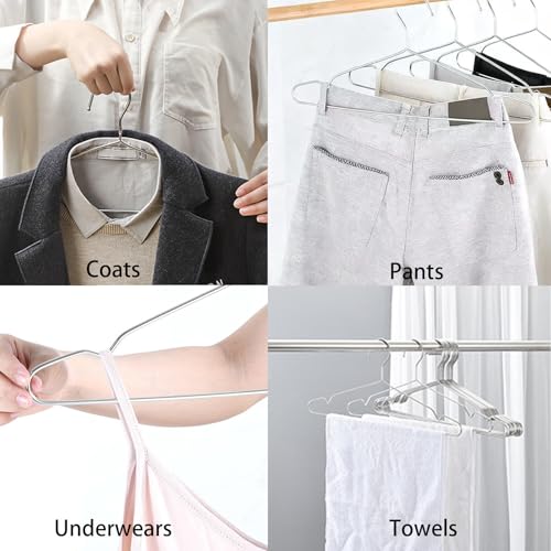 KYHYFJMD 10 Pack Heavy Duty Stainless Steel Wire Hangers, 16.5 Inch Clothes Storage