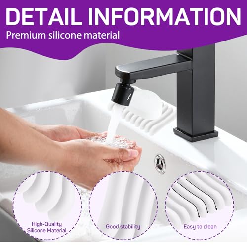Self-Draining Silicone Soap Holder - 2 Pack Waterfall Soap Dish, Clear