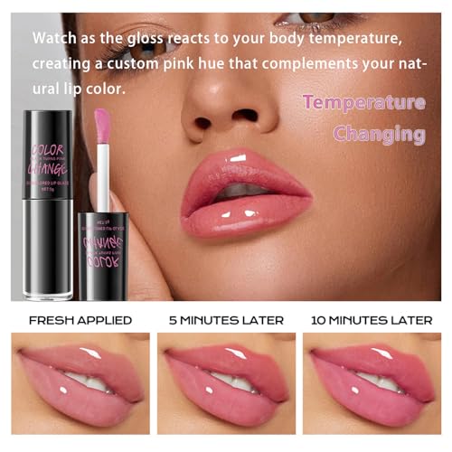 Grospe Color-Changing Lip Gloss - Hydrating High-Shine Lip Oil & Balm