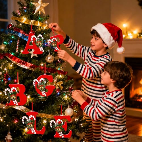 QETRABONE Personalized Christmas Letter Ornament Hanging Tree Decor