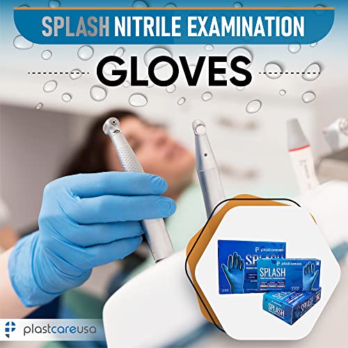 PlastCare Nitrile Exam Gloves - Medium Blue, 3.5 Mil, Latex & Powder Free