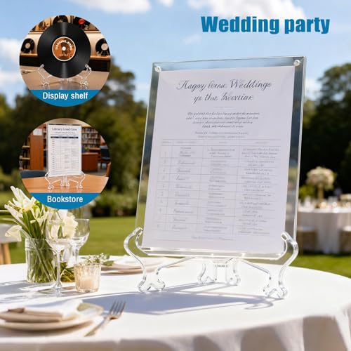 2 Pcs 10-Inch Clear Plastic Plate and Photo Display Stands - Wahijihe