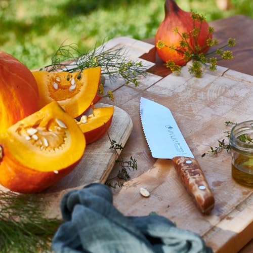Allround Knife - 7 Inch Serrated Kitchen Utility Knife with Birch Handle, Germany