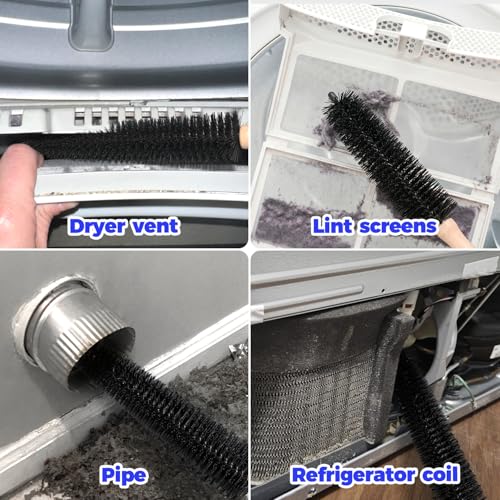 Holikme Dryer Vent Cleaner Kit - 3-Piece Vacuum Hose Attachment (Blue)