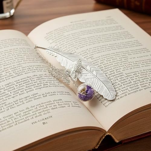 Metal Feather Bookmark with Butterfly Charms - Ideal Gifts for Book Lovers